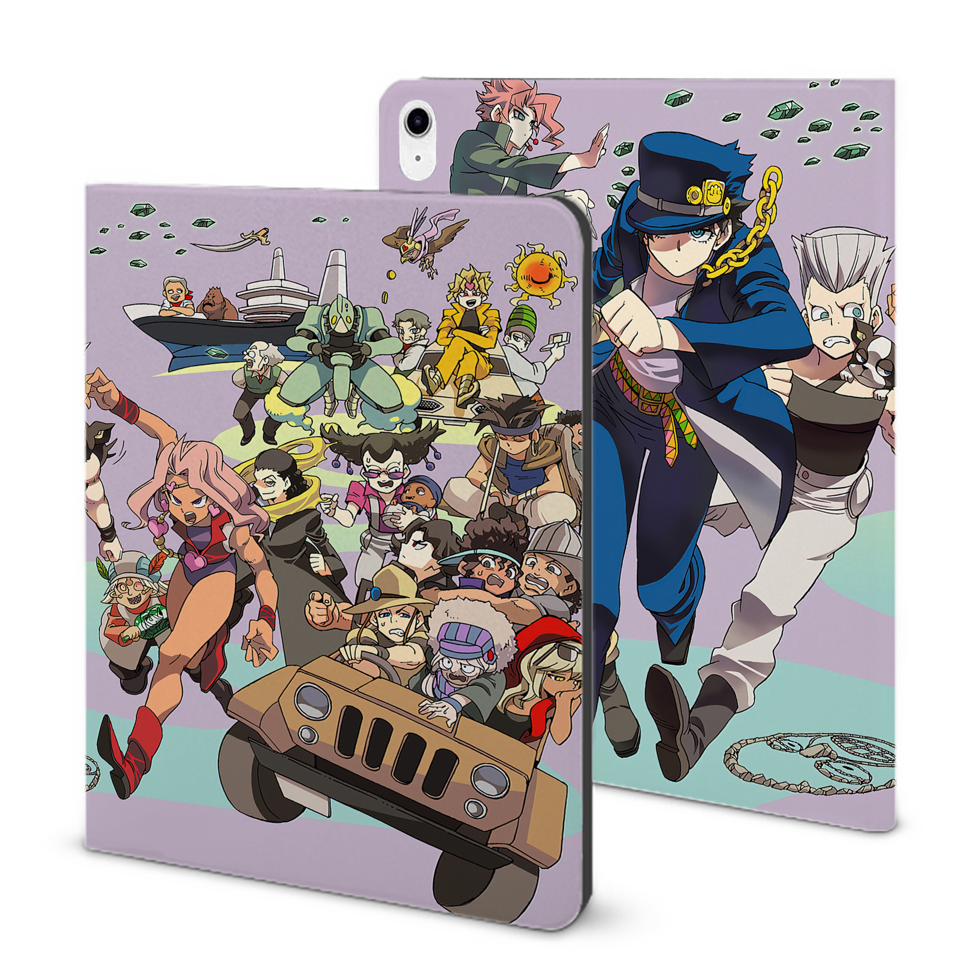 （画像用） ジョジョの奇妙な冒険 JoJo's Bizarre Adventure IPad ケース ブック型 PUレザー TPU 耐衝撃 軽量 薄型 ペン収納なし 全面保護 IPad 各モデル対応